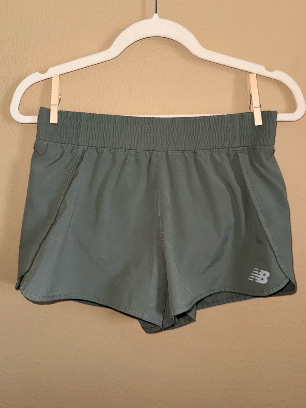 New Balance Running Shorts Small Olive Green Athletic Shorts Built In Liner
